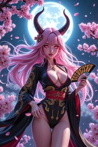 KIRYAE - Sexy Anime Fille Démoniaque en Geisha Séductrice