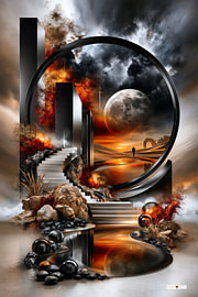 surrealistisch droomlandschap / surreal dreamscape van Gelissen Artworks