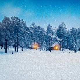 Schneelandschaft in finnischen Wäldern von Nancy Pauwels Photo