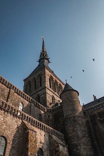 Mont Saint-Michel Torenspits in Hemels Perspectief