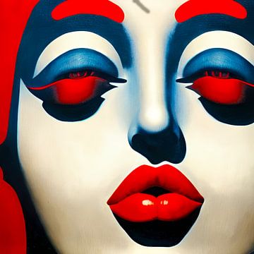 De kus-rode lippen-2 van Carina Dumais