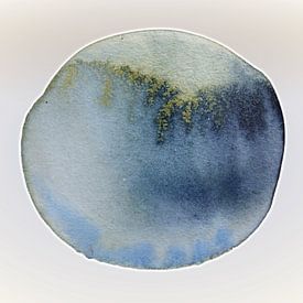 Soft Cool Aqua Mineral 958 - Calming Abstract Wall Art in Blue-Green Mineral Shades by Saskia Mensink PRINTS