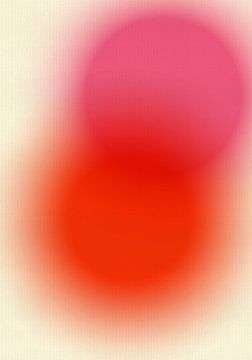 Retro jaren 70 neon kunst. Abstract verloop in oranje, roze, wit van Dina Dankers