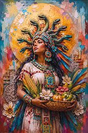 Tableau représentant la déesse aztèque Chicomecoatl. sur Johannes
