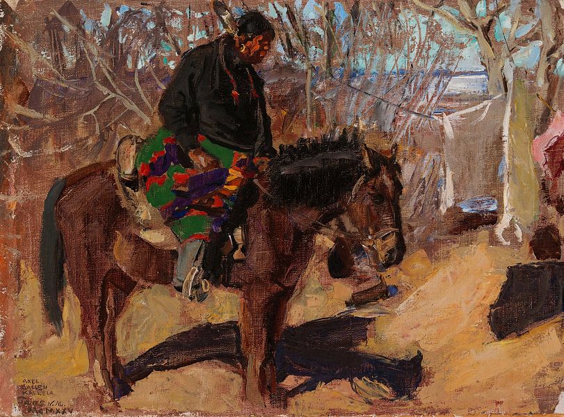 Native American on Horseback, 1925, Akseli Gallen-Kallela by Masterful Masters