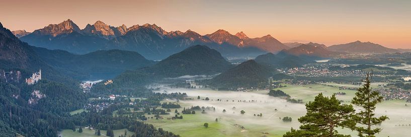 Kasteel Neuschwanstein, Hohenschwangau bij Füssen, Ostallgäu, Allgäu, Beieren, Duitsland van Walter G. Allgöwer