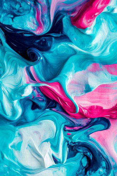 Colourful flowing acrylic painting by Poster Art Shop