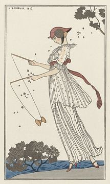 George Barbier - Robe de linon imprimé (1913) sur Peter Balan