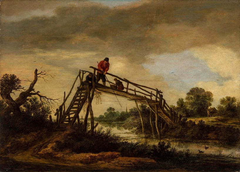 Landschaft mit Brücke, Pieter de Molijn von Meisterhafte Meister