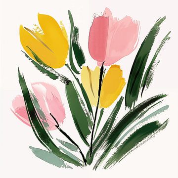 Tulpen hand getekend van TheXclusive Art