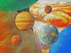 Portrait des planètes - peinture numérique