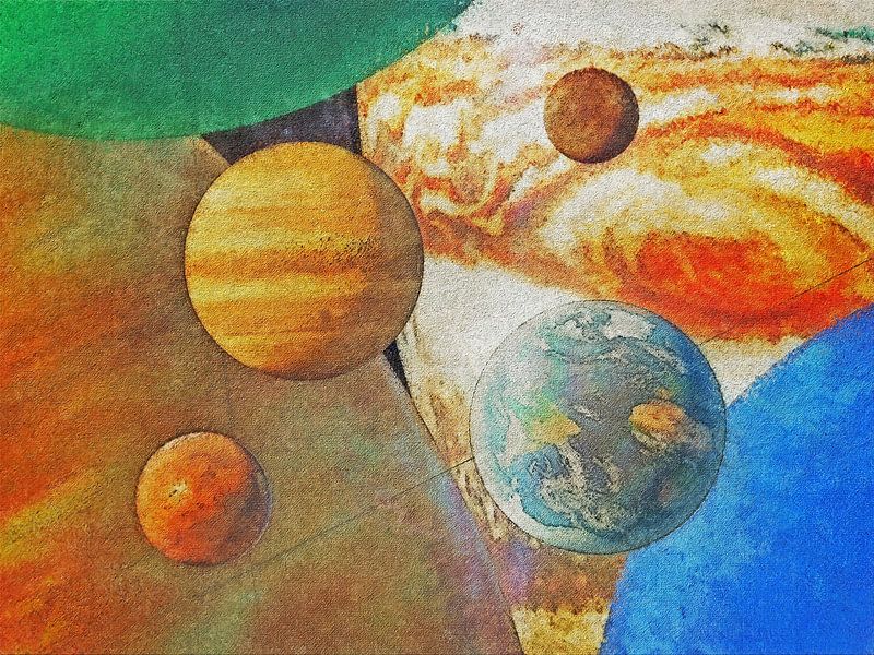 Portret van de Planeten - digitaal schilderij van Frans Blok