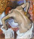 Vrouw die haar rug sponst, Edgar Degas van Meesterlijcke Meesters thumbnail