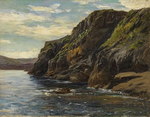Carlos de Haes-Kustststeen berglandschap, kustlandschap, antiek landschap