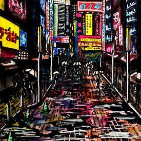 Drawing of Tokyo by Lonneke Kolkman