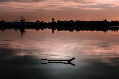 Winterse zonsondergang