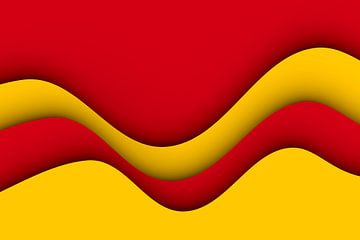 Golven rood en geel van Jörg Hausmann