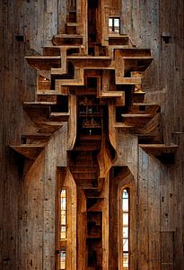 Intérieur d'une église en bois 2 sur Rein Bijlsma
