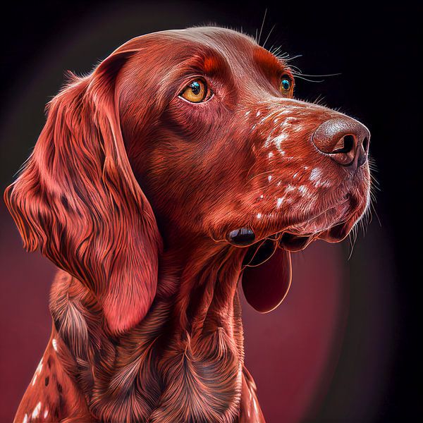 Portrait of a hunting dog Jasper Red illustration by Animaflora PicsStock