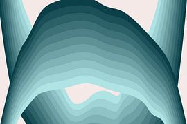 Minimale abstrakte Landschaft in kühlen Farben von Dina Dankers