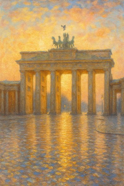Sonnenaufgang am Brandenburger Tor - Berlin in der Goldenen Morgenröte von Travel Shop