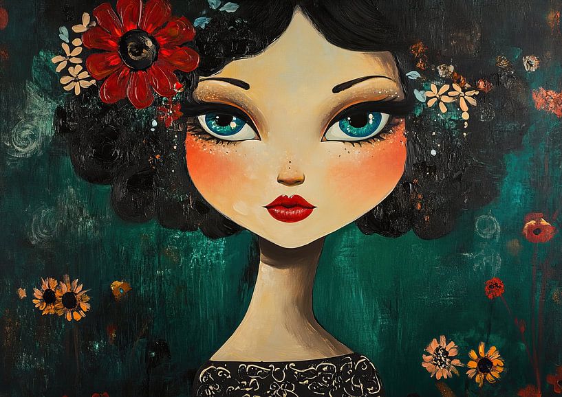 Girl with Flower by Eye catching paintings