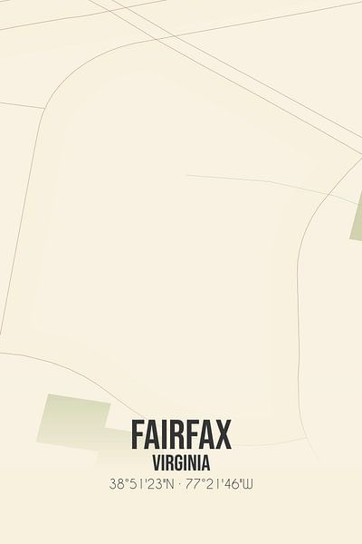 Vintage map of Fairfax (Virginia), USA. by Prints of Place