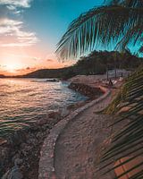 Gecurvde strand op Curaçao