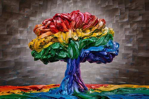 La danse de la couleur et de la vie sur la toile