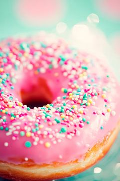 Kleurrijke donut met hagelslag - zoete verleiding van Poster Art Shop