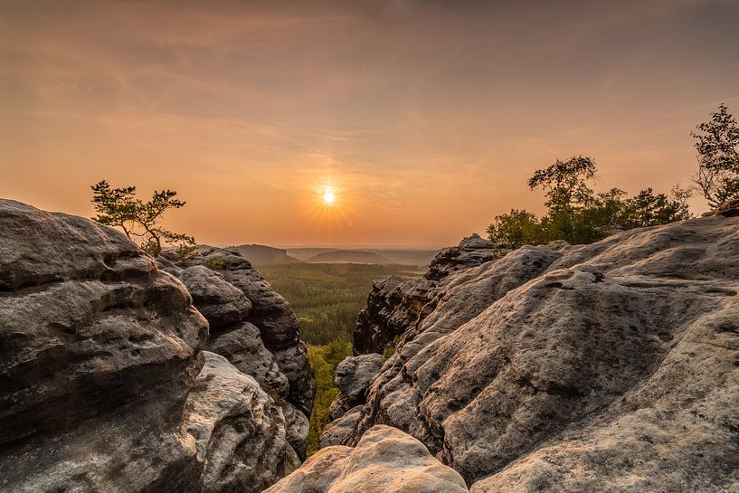 Sunset in the Elbsandstein Mountains by Marc-Sven Kirsch