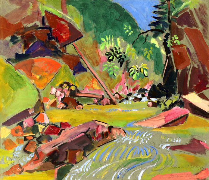 Forest stream with rocks, OSKAR MOLL, 1920 by Atelier Liesjes