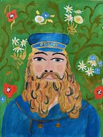 Joseph Roulin by Vincent van Gogh | Portret Bloemen Man