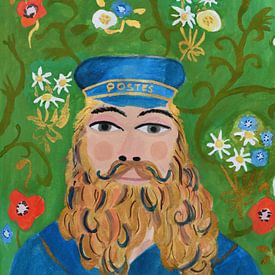 Joseph Roulin von Vincent van Gogh | Porträt Blumen Mann von Anita Letuve