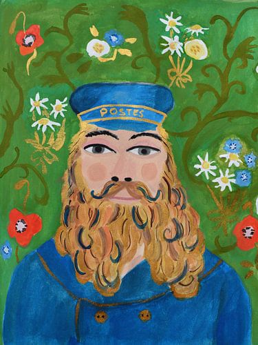 Joseph Roulin von Vincent van Gogh | Porträt Blumen Mann