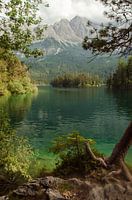 Klein eiland in de Eibsee