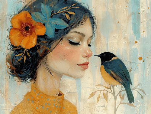 La fille à l'oiseau