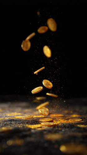 Vallende gouden munten