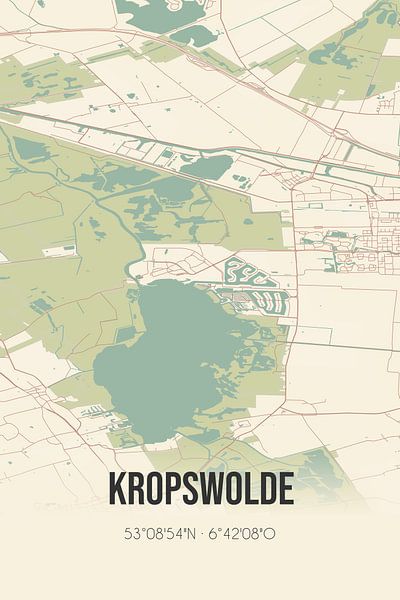 Vintage map of Kropswolde (Groningen). by Prints of Place