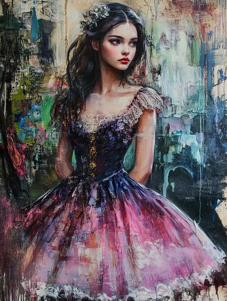 Rokoko Frau | Frau im Rokokokleid Kunst von ARTEO Gemälde