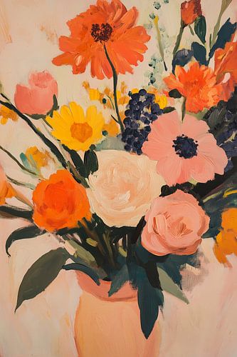 Explosion de couleurs en pêche