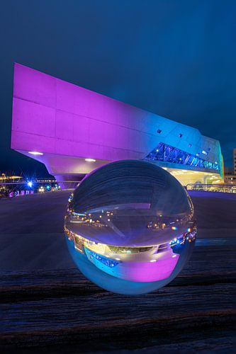 Glass ball in front of the Phaeno Wolfsburg