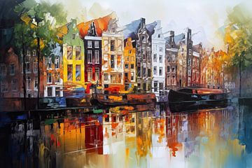 Amsterdamse gracht abstract sur Tableaux ARTEO