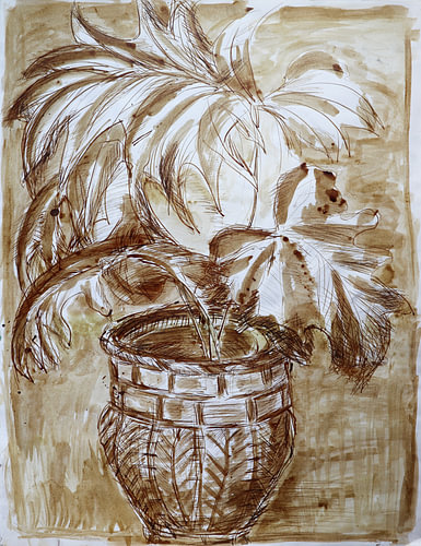 Quiet Palm in Sepia