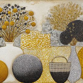 Gele Bloemen Vazen van Blikvanger Schilderijen