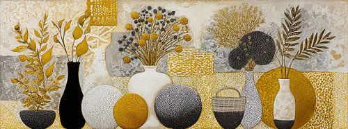 Gelbe Blumenvasen