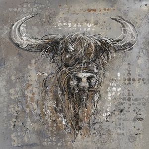 Schottischer Highlander-Kopf im klassischen Landhausstil