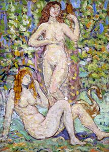 Maurice Prendergast, Zwei nackte Frauen mit Schwan - 1913 von Atelier Liesjes