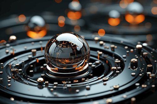 3D abstract met bollen en ronde vormen