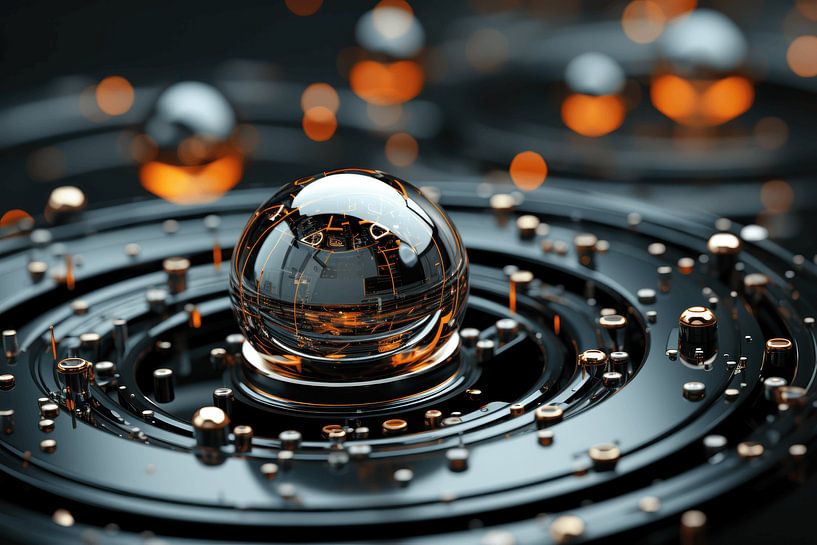 3D abstract with spheres and round shapes by Ton Kuijpers